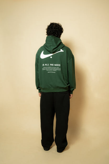 DARK GREEN OVERSIZED HOODIE