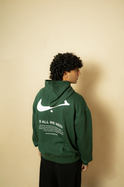 DARK GREEN OVERSIZED HOODIE